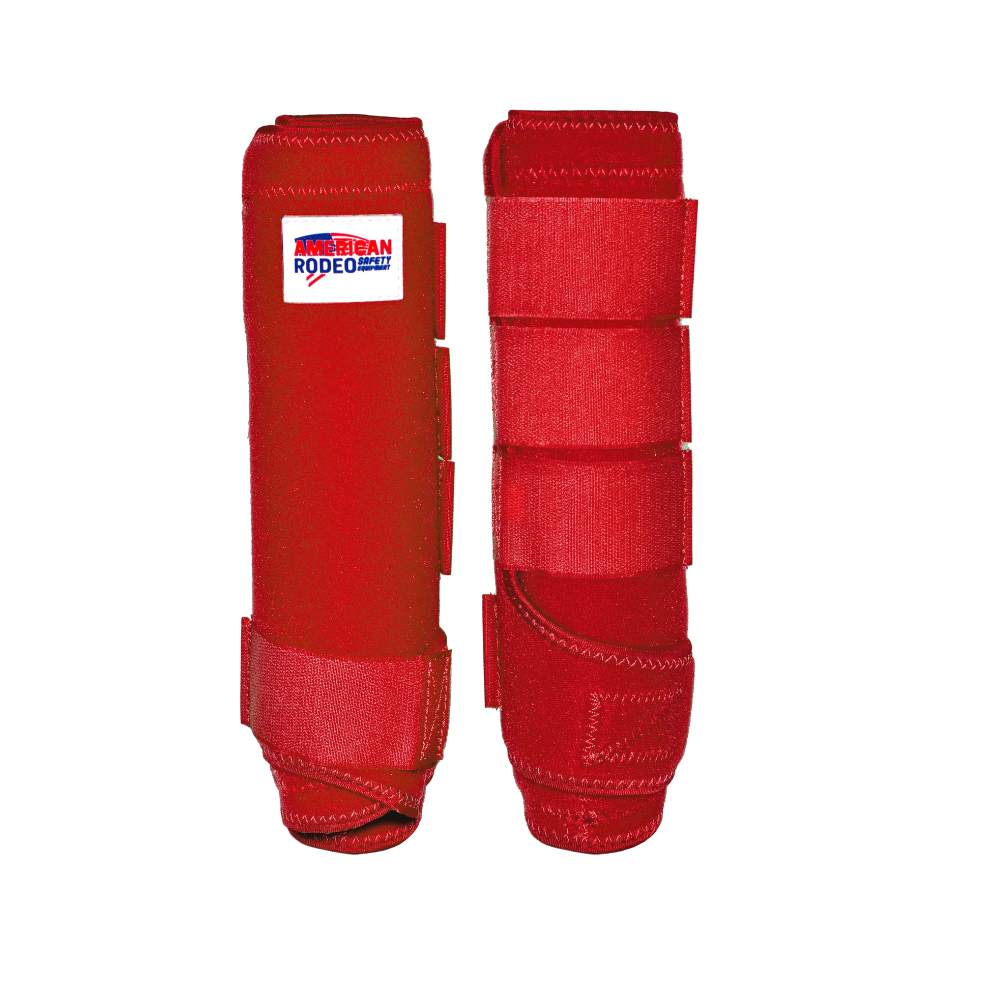 Red Back Leg Equine Boots with four hook and loop straps