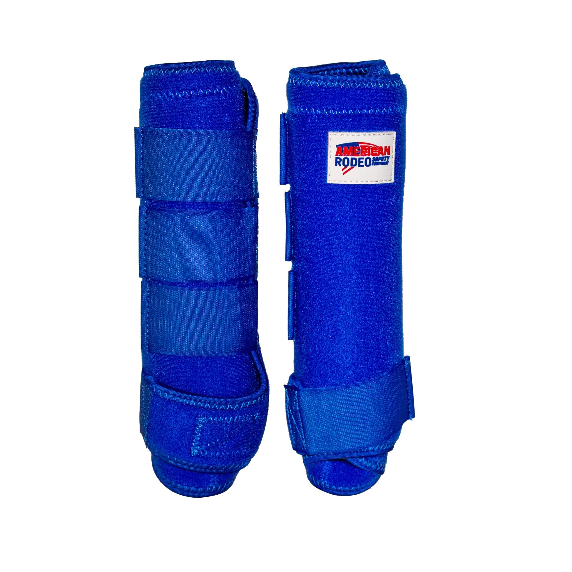 Blue Front Leg Equine Boots with four hook and loop straps