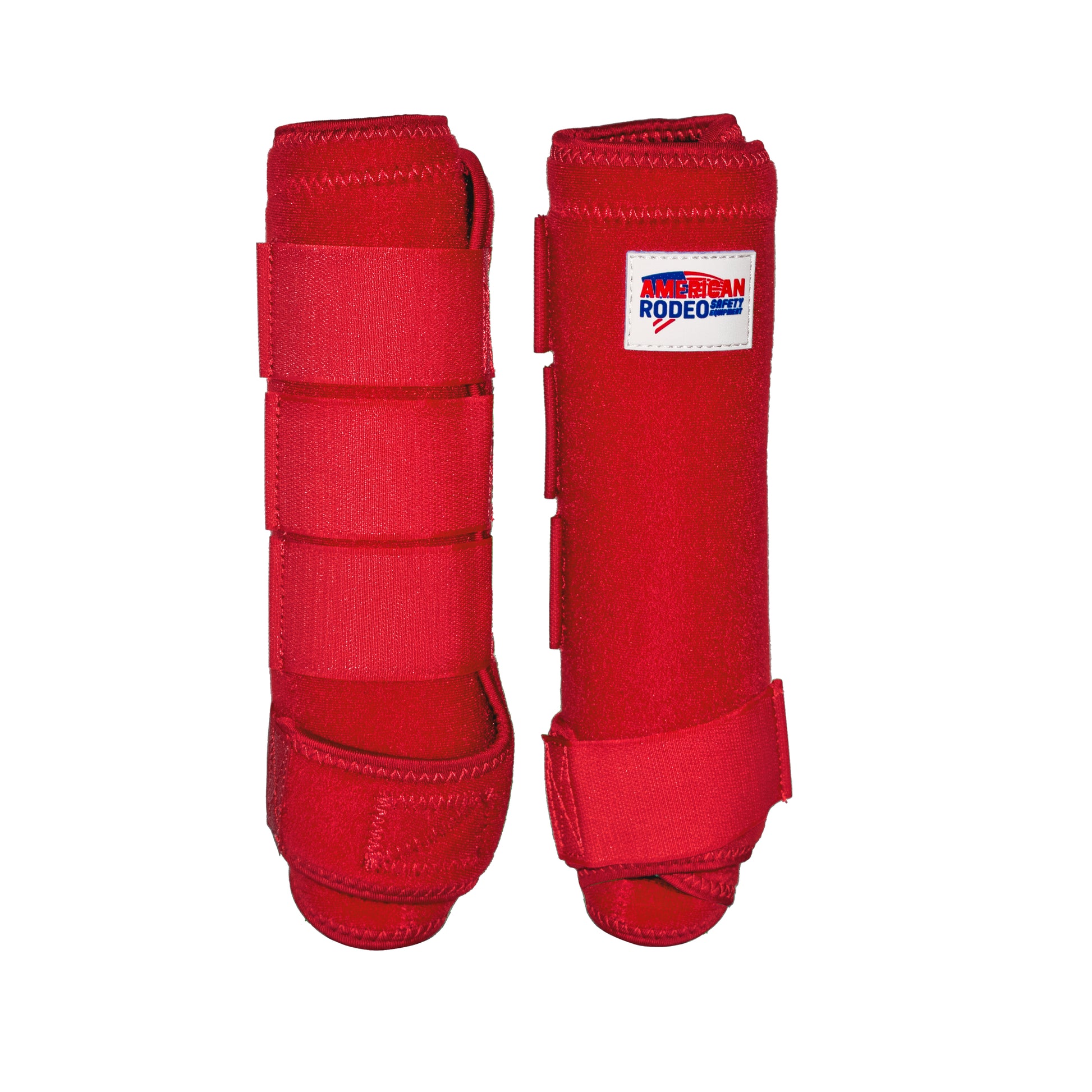 Red Front Leg Equine Boots with four hook and loop straps