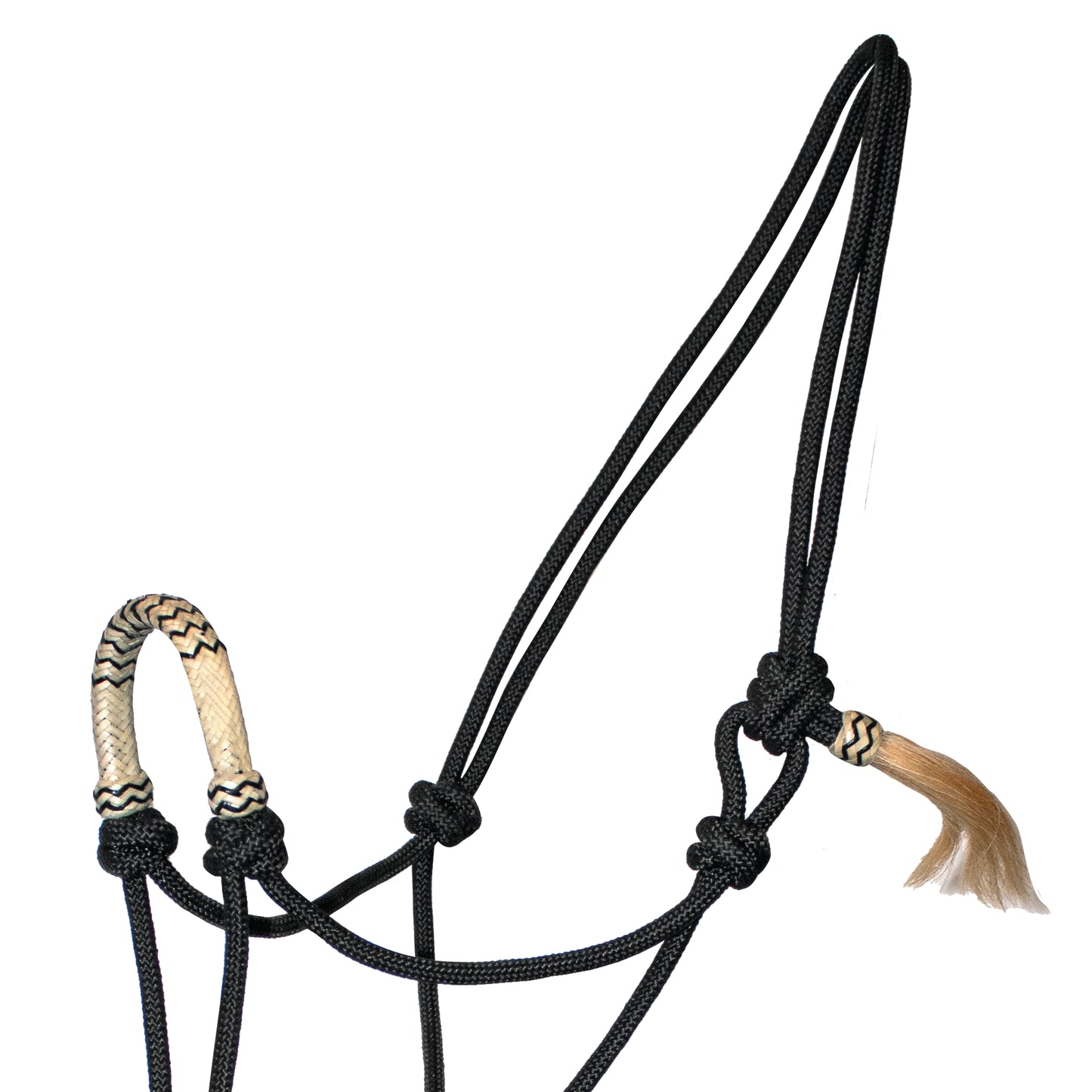 Braided Nose Band Rope Halter with tassel and lead